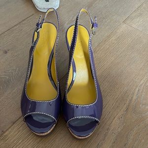 Purple and cork wedges